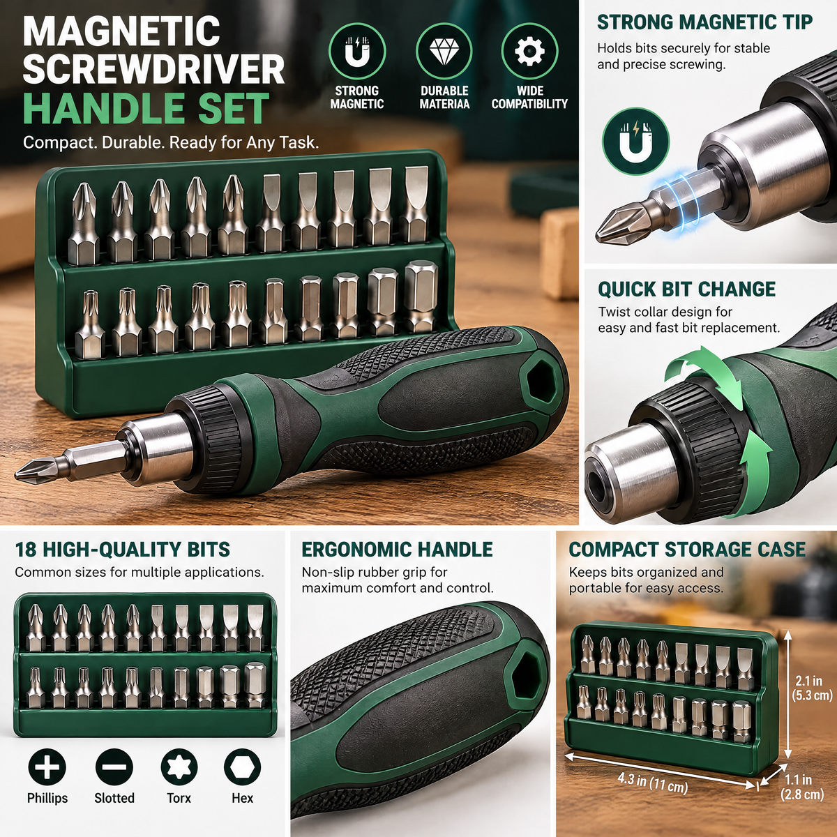 Magnetic Screwdriver Handle Set